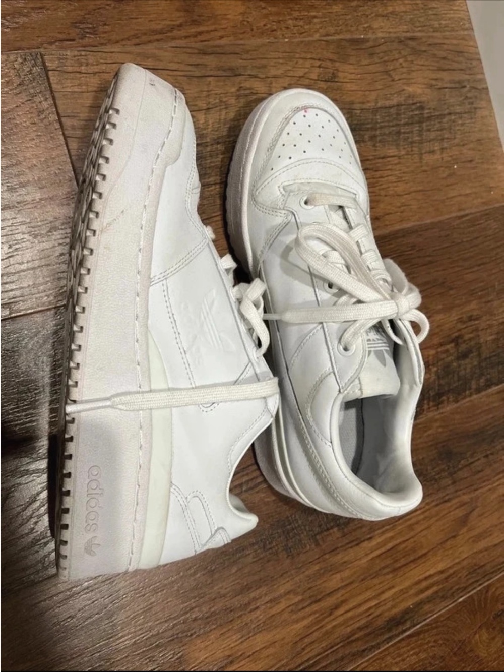 adidas Women's White Leather Low-Top Sneakers